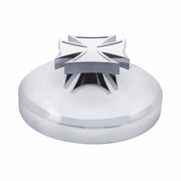 United Pacific - 8" Chrome Rear Hubcap With Iron Cross Spinner