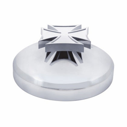 United Pacific - 8" Chrome Rear Hubcap With Iron Cross Spinner