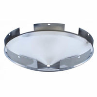 United Pacific - 5 Even Notched Chrome Front Hubcap With Iron Cross Spinner - 1" Lip