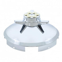 United Pacific - 5 Even Notched Chrome Front Hubcap With Gun Cylinder Spinner - 1" Lip