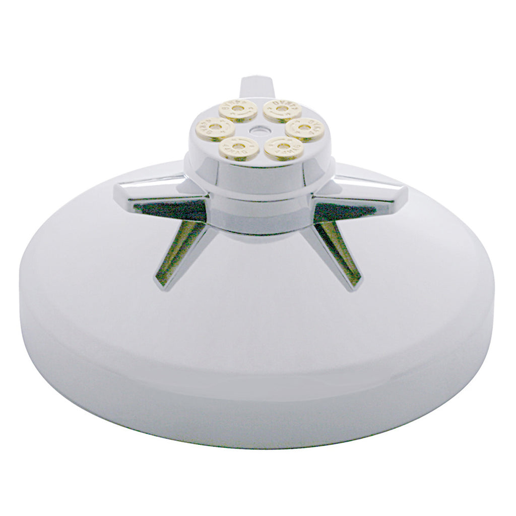 United Pacific - 8" Chrome Rear Hubcap With Gun Cylinder Spinner