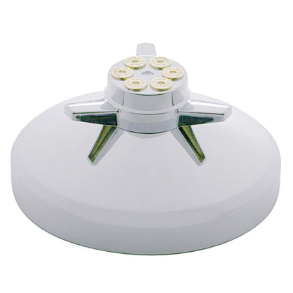 United Pacific - 8" Chrome Rear Hubcap With Gun Cylinder Spinner