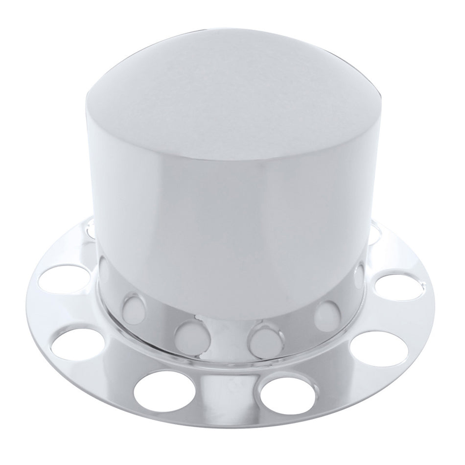 United Pacific - Chrome Dome Rear Axle Cover 2PC Kit For 1-1/2" Nut Cover - Steel or Aluminum Wheel