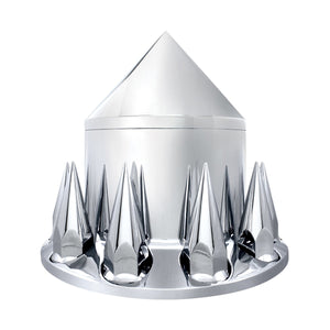 United Pacific - Spike Rear Axle Cover With 33mm Spike Thread-On Nut Covers - Chrome