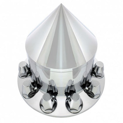 United Pacific - Spike Rear Axle Cover With 33mm Flat Top Thread-On Nut Covers - Chrome