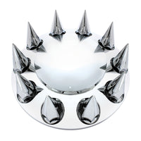 United Pacific - Dome Front Axle Cover With 33mm Spike Thread-On Nut Covers - Chrome