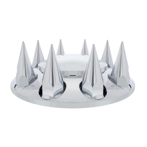 United Pacific - Dome Front Axle Cover With 33mm Spike Thread-On Nut Covers - Chrome