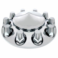 United Pacific - Pointed Front Axle Cover With 33mm Standard Thread-On Nut Covers - Chrome