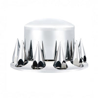 United Pacific - Dome Rear Axle Cover With 33mm Spike Thread-On Nut Covers - Chrome