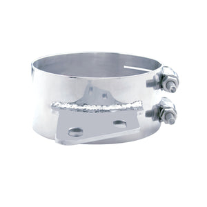 United Pacific - 6", 7" or 8" Stainless Butt Joint Exhaust Clamp - Angled Bracket