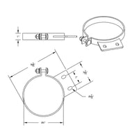United Pacific - 5" or 6" Chrome Exhaust Clamp For Peterbilt
