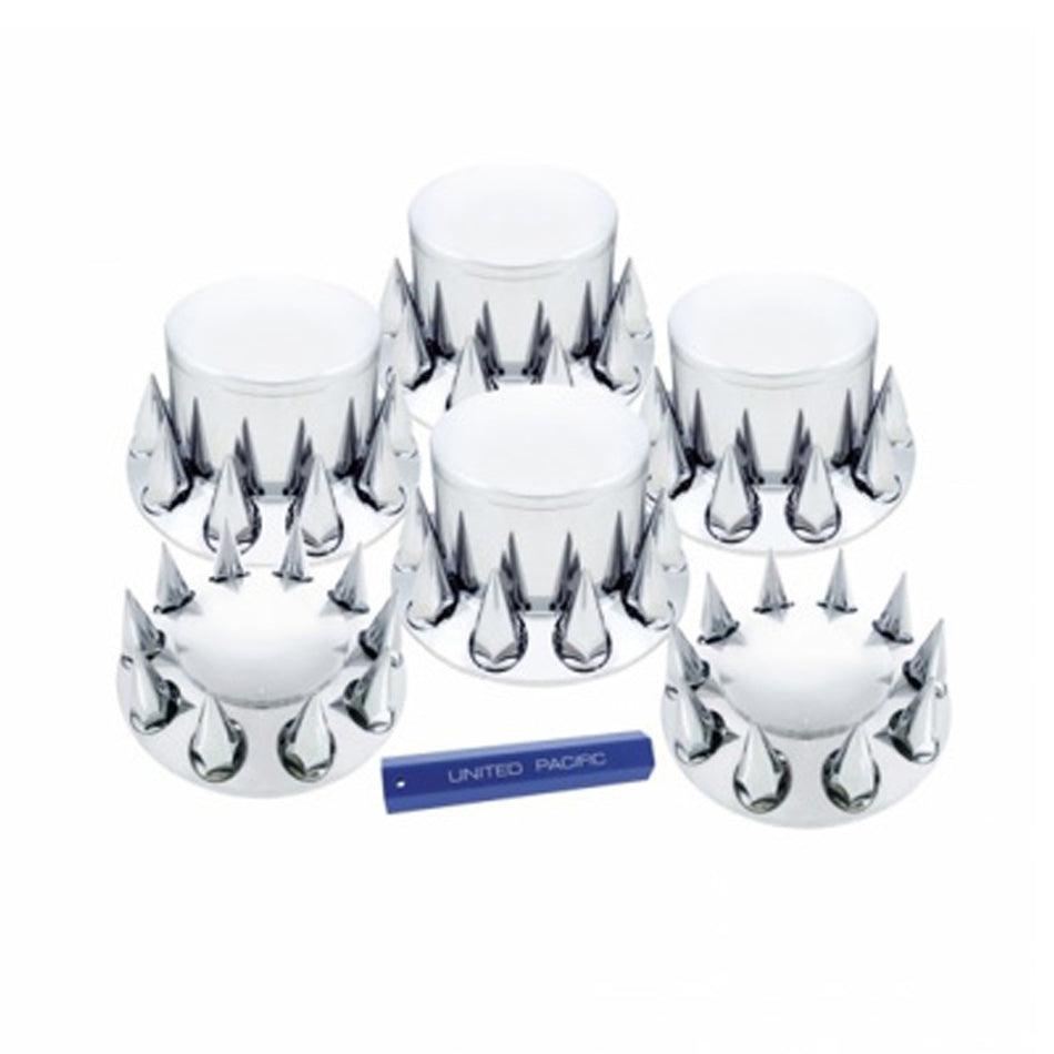 Dome Axle Cover Combo Kit With 33mm Spike Thread-On Nut Covers & Nut Cover Tool