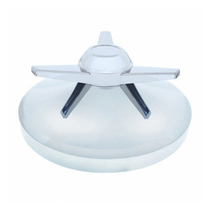 8" Chrome Rear Hubcap With 3 Bar Spinner - Extra Large Straight Bars