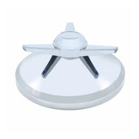 8" Chrome Cover With 3 Bar Spinner For UP Rear Axle Cover - Extra Large Bar Straight Spinner