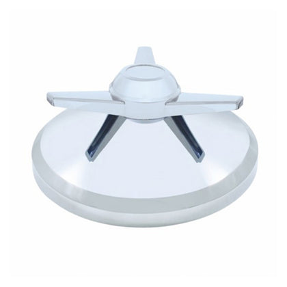 8" Chrome Cover With 3 Bar Spinner For UP Rear Axle Cover - Extra Large Bar Straight Spinner