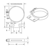 United Pacific - 5, 6, 7, or 8" Chrome Cab Exhaust Clamp For Peterbilt