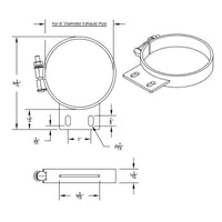 United Pacific - 5, 6, 7, or 8" Chrome Cab Exhaust Clamp For Peterbilt