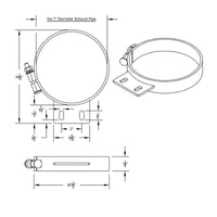 United Pacific - 5, 6, 7, or 8" Chrome Cab Exhaust Clamp For Peterbilt