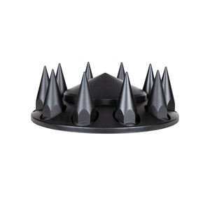 United Pacific - Pointed Front or Rear Axle Cover With 33mm Spike Thread-On Nut Covers - Matte Black