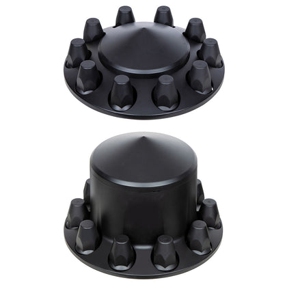 United Pacific - Pointed Front or Rear Axle Cover With 33mm Standard Thread-On Nut Covers - Matte Black