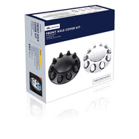 United Pacific - Dome Front Axle Cover With 1-1/2" Push-On Nut Covers - Matte Black