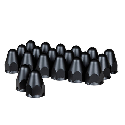 1-1/2" X 2-3/4" Matte Black Painted Plastic Bullet Nut Covers (Black) - Push-On (Individual, 20 or 60 Pack)