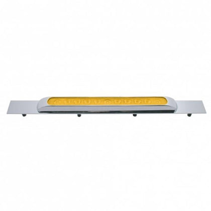 Chrome Top Mud Flap Plate With 11 LED 17" Light Bar & Bezel (Various Colors)