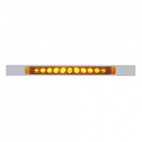 United Pacific - Chrome Top Mud Flap Plate With 11 LED 17" Light Bar (Various Colors)