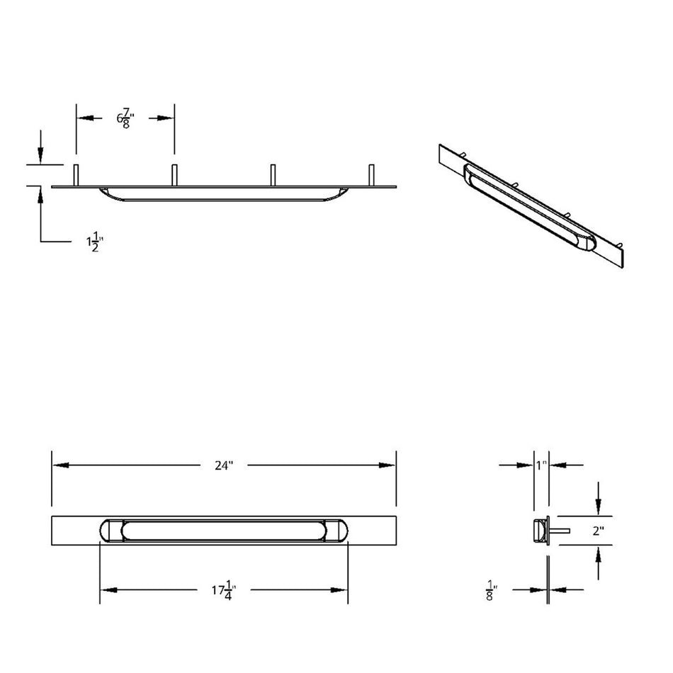 United Pacific - Chrome Top Mud Flap Plate With 11 LED 17" Light Bar (Various Colors)