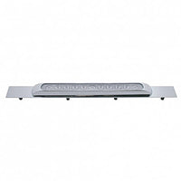 United Pacific - Chrome Top Mud Flap Plate With 11 LED 17" Light Bar (Various Colors)
