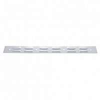 United Pacific - 2" X 24" Chrome Louvered Top Mud Flap Plate - Bolt Thru