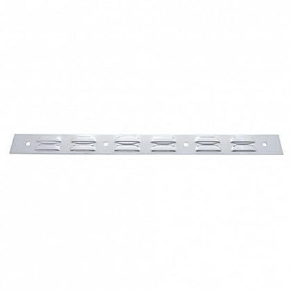 United Pacific - 2" X 24" Chrome Louvered Top Mud Flap Plate - Bolt Thru