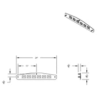 United Pacific - 4" X 24" Louvered Bottom Mud Flap Plate - Welded Stud (Individual or Pair)