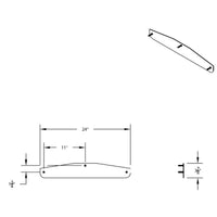 United Pacific - 4" X 24" Chrome Standard Bottom Mud Flap Plate - Welded Stud (Individual or Pair)