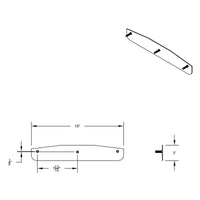 United Pacific - 3" X 18", 16", 14" or 12" Chrome Standard Bottom Mud Flap Plate - Welded Stud