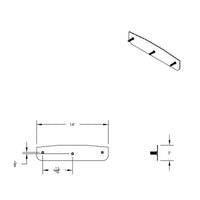 United Pacific - 3" X 18", 16", 14" or 12" Chrome Standard Bottom Mud Flap Plate - Welded Stud
