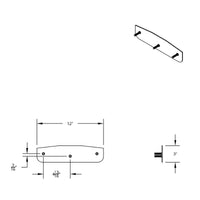 United Pacific - 3" X 18", 16", 14" or 12" Chrome Standard Bottom Mud Flap Plate - Welded Stud
