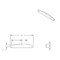 United Pacific - 4" X 24" Chrome Standard Bottom Mud Flap Plate - Bolt Thru (Individual or Pair)