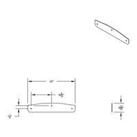 United Pacific - 4" X 20" Chrome Standard Bottom Mud Flap Plate - Bolt Thru