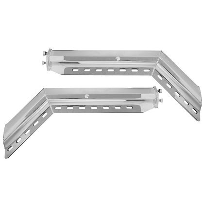 United Pacific - 30" Chrome 45-Degree Angled Heavy Duty Mud Flap Hangers - 2" Bolt Pattern (Pair)
