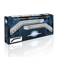 United Pacific - 30" Chrome 45-Degree Angled Heavy Duty Mud Flap Hangers - 2" Bolt Pattern (Pair)