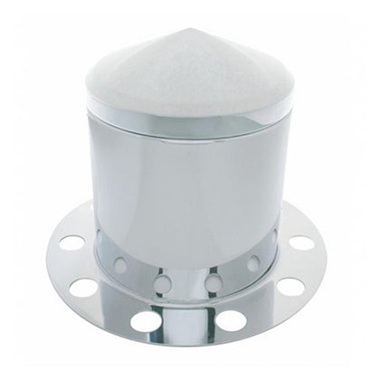 Stainless Pointed Rear Axle Cover 3PC Kit For 33mm Nut Cover - Steel/Aluminum Wheel