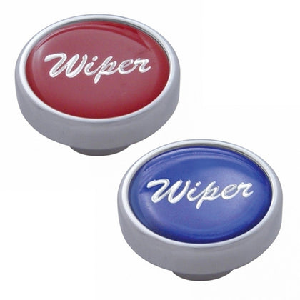 United Pacific - "Wiper" Dash Knob w Glossy Sticker Label (Blue or Red)