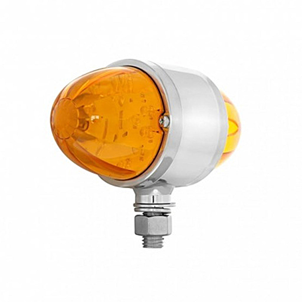 United Pacific - 34 LED Watermelon Double Face Light W/Chrome Housing - Amber LED/Amber or Clear Lens
