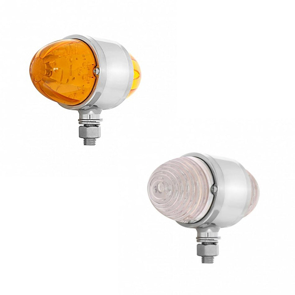 United Pacific - 34 LED Watermelon Double Face Light W/Chrome Housing - Amber LED/Amber or Clear Lens
