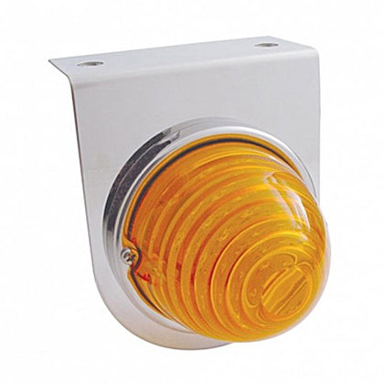 United Pacific - Stainless Light Bracket With 17 LED Beehive Light - Amber LEDs (Amber or Clear Lens)