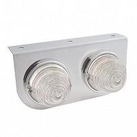 United Pacific - Stainless Light Bracket With 2 X 17 LED Beehive Lights - Amber LEDs/Amber or Clear Lens