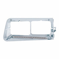 14 LED Headlight Bezel For 1989-2009 Freightliner FLD - Amber LED/Clear (Driver or Passenger Side)