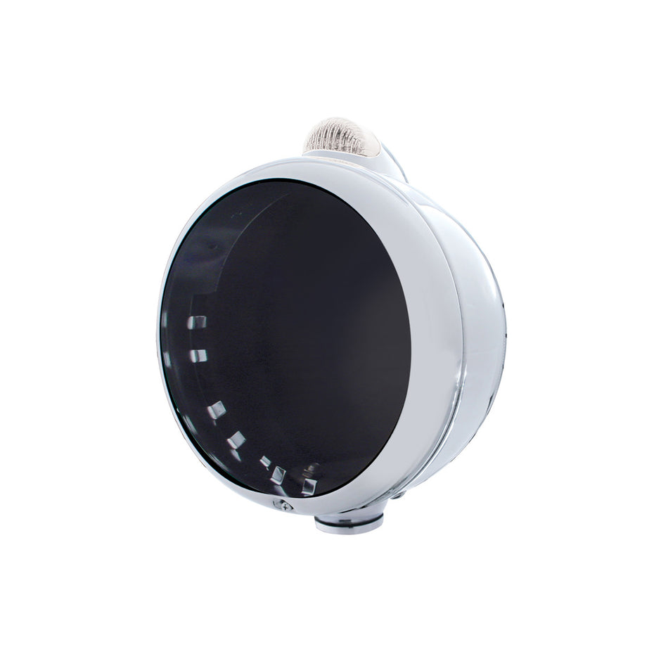 Stainless Steel Guide 682-C Headlight No Bulb With Dual Mode LED Signal (Amber or Clear Lensr)