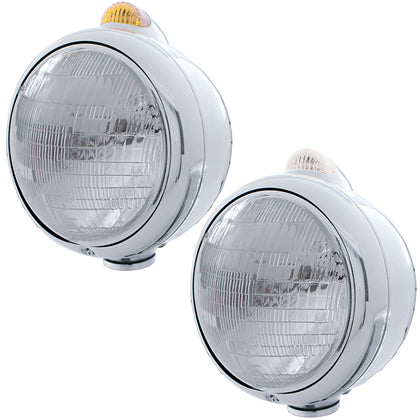 Stainless Steel Guide 682-C Headlight 6014 & Dual Mode LED Signal (Amber or Clear Lens)